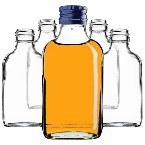 KADAX 50er Set Flachmann 100ml, kleine Glasflaschen mit Schraubverschluss, Fläschchen, leere Flaschen zum Befüllen, mini Likörflaschen… – Ansicht 1
