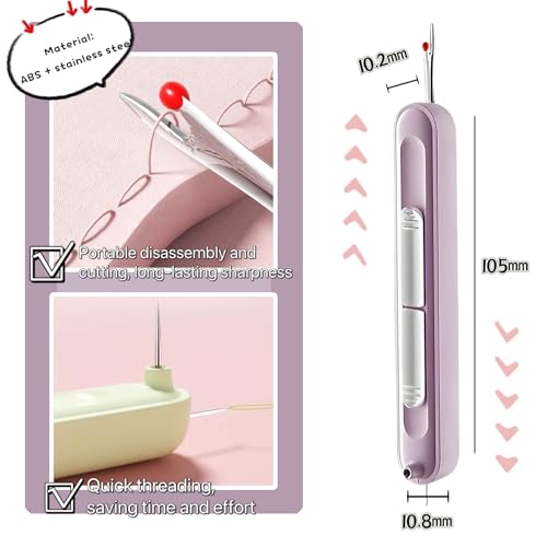 upgraded 2 in 1 automatic needle threaders seam ripperquilting supplies sewing kitquick sewing machine loop needle threaders 1pcs-purple