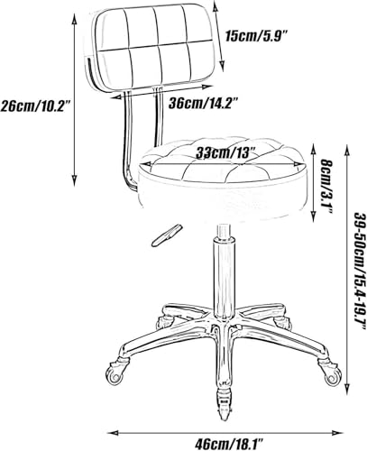 Tabouret de bar réglable XJBTBA en métal or pour coiffeuse - 7