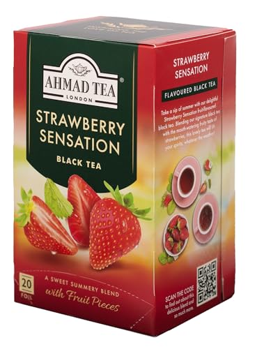 Ahmad Tea Strawberry Sensation Fruit Black Tea - 20 Teabags