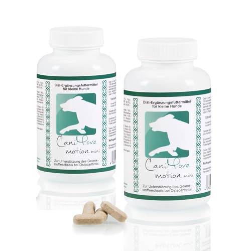 CaniMove Motion mini - Doppelpack Gelenktabletten für kleine Hunde, mit MSM, Hyaluronsäure, Gag, GLME, tierärztliche Rezeptur, super bei Pat-Lux