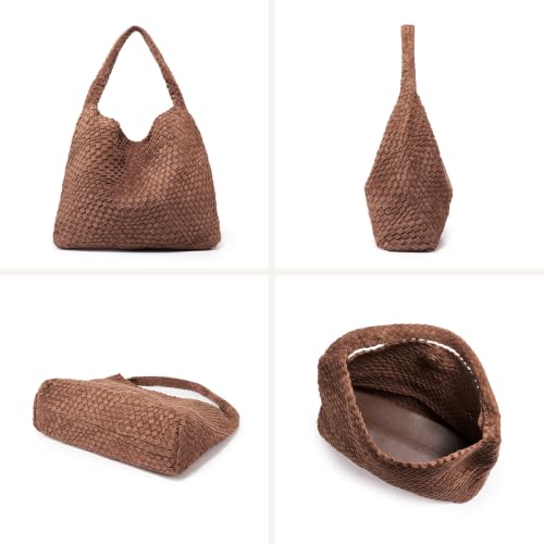 Image of MELOLILA Large Woven Tote Bag for Women Weave Purse Woven Leather Handbag