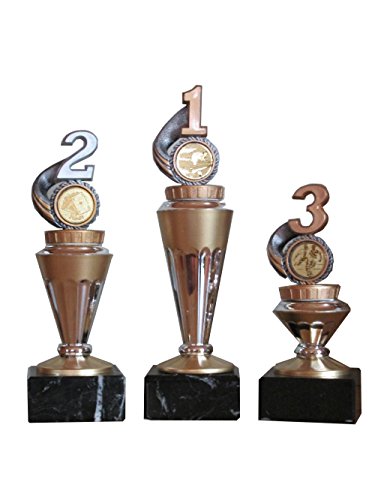 3er-Serie Sport-Pokale (1, 2, 3) mit Wunschgravur und Wunschemblem. Für über 50 Sportarten verfügbar. (American Football, Angeln, Badminton, Baseball, Basketball, Billard, Boule (Petanque), Bowling, Boxen, Dart, Eishockey, Eiskunstlauf, Eisschnelllauf, Eisstock, Fechten, Feuerwehr, Fussball, Tischfussball, Gewichtheben, Go-Kart, Golf, Gymnastik, Handball, Feldhockey, Hundesport, Judo, Ju-Jutsu, Kaninchenzucht, Karate, Katzenzucht, Kegeln, Leichtathletik, Minigolf, Motorsport, Mountainbike, Musik, Oldtimer (Motorrad), Oldtimer (Auto), Radsport, Reiten, Rhönrad, Ringen, Rodeln, Rudern, Schach, Schützen, Schwimmen, Segeln, Skat, Ski (Abfahrt, Langlauf, Slalom, Biathlon, Kombination, Skispringen), Snowboard, Squash, Surfen, Tanzen, Taubenzucht, Tennis, Tischtennis, Traktor (Lanz), Turnen, Volkslauf, Volleyball, Wandern, Wasserball, Würfeln) Cover