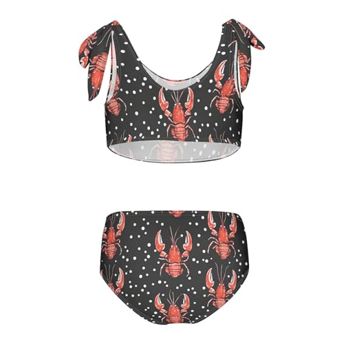 Wusikd Red Lobsters Girls Swimsuits Two Piece Dots Swimwear Bikini Set for for Girls Size 3T2