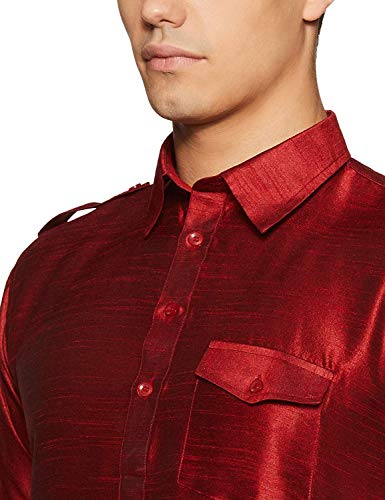 Pathani de mezcla de seda para celebraciones y bodas de gala 4