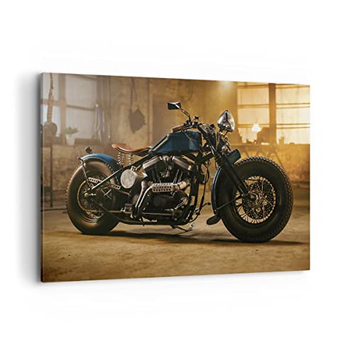 Quadri Moderni Soggiorno Harley-Davidson moto motore Quadro su Tela 120x80cm Stampe da Parete Camera da Letto Cucina 1 pezzo Wall Art Canvas Grandi Decorazione Murale Grafica Immagini AA120x80-4233