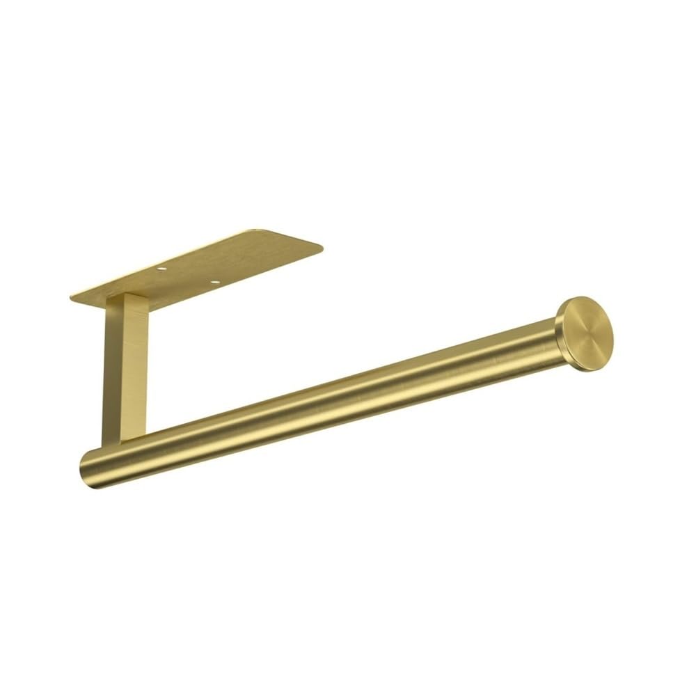 PaperTowel Holder, No Drill Adhesive Paper Towel Holder, 12" Under Cabinet Stainless Steel(Gold)