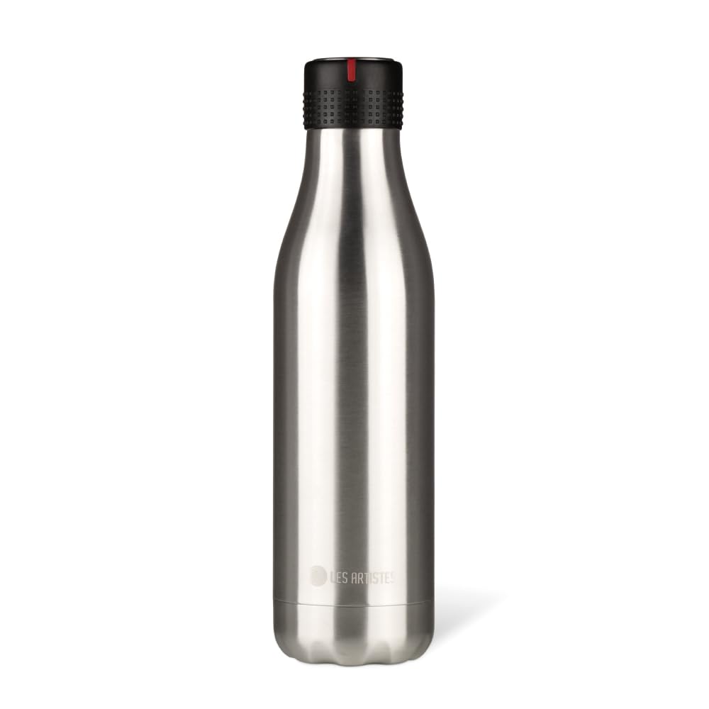 LES ARTISTES Paris A-2230 Bottle'Up, 750 ml, Bouteille isotherme, Gourde isotherme sans BPA, Réutilisable, Garde au chaud 12h et au froid 24h, Acier Inoxydable, Design Stainless Steel