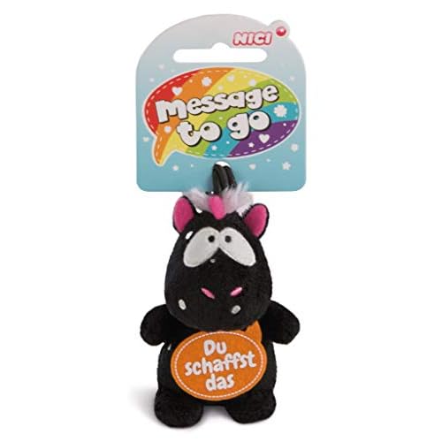 NICI 42734 Anhänger Einhorn Carbon Flash Du schaffst das, 8 cm, schwarz