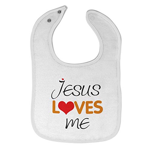 Cute Rascals Toddler & Baby Bibs Burp Cloths Christian Jesus Loves Me Christian God Cotton Baby Items for Baby Girl & Boy White Design Only