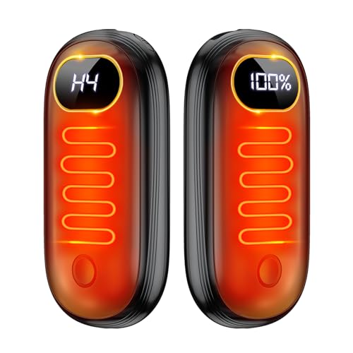 Hand Warmers Rechargeable - Electric Hand Warmers 2 Pack with Dual-Sided Heating for 15Hrs Warmth, LED Display & Flashlight, Hunting Essentials, Gifts for Christmas Man Women Raynauds Golf B