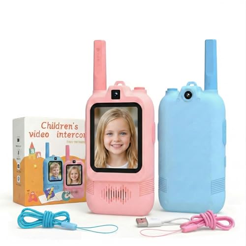 Upgraded Video Walkie Talkies for Kids, Dual Camera Long Range for Selfie & Discovery, Rechargeable 2-Way Radios for Camping Hiking & Backyard, Indoor...