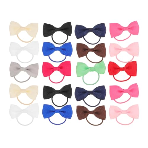 POPETPOP 30pcs Small Dog Hair Bows with Mini Rubber Bands So
