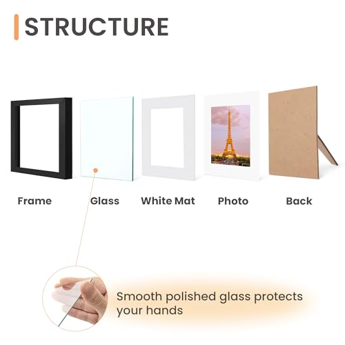 Image of upsimples 12x12 Picture Frame, Gallery Glass Poster Frames Set of 3, Black