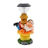 Wichtelstube-Kollektion Gartenzwerg Alfred LED Solar Laterne Gartendeko Solarleuchten für den Garten, Gartenfigur mit Solarlampe Dekofigur 25 x 23 x 39cm