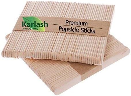 Karlash 200 Pc Craft Sticks Ice Cream Sticks Wooden Popsicle Sticks 4-1/2" Length Treat Sticks Ice Pop Sticks