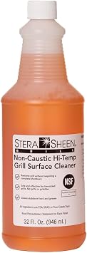 Stera Sheen - Grill Cleaner - Food Safe, Non-Caustic Formula - Restaurant & Cafe Quality Cleaner for Flat Top Grills and Griddles - Eliminate Tough Encrusted Grease - 32 fl oz Bottle 1 count