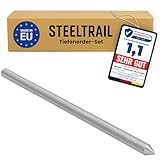 Premium Tiefenerder V4A 1,5m Edelstahl Ø20mm Erdungsspieß (Einzelstab mit Spitze) für PV Anlage Erdungsstab 1,5m Erdspieß (Meter, 1,5m Spitze) Staberder 1,5m