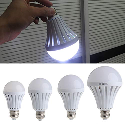Brussels08 1Pc Portable E27 LED Emergency Light Bulb Household Emergency Lights Flashlight Rechargeable Emergency Lamps Intelligent Household Saving Energy Lighting Lamp for Home Travel 5W