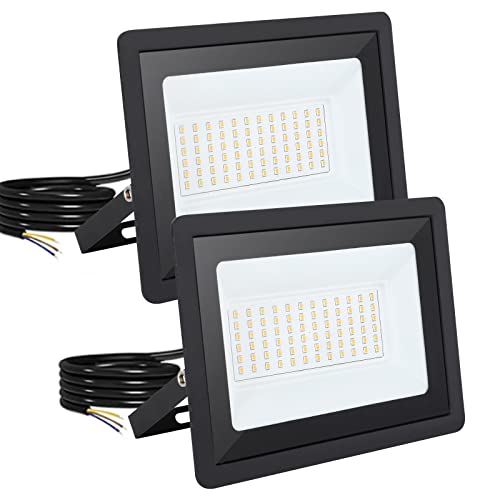 Focos led exterior 50W foco led exterior Dos trajes foco led portatil 4000K Luz natural IP65 Impermeable focos led exterior 5000lm Floodlight para Casa,Garaje,Patio,Terraza,Campo