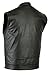 Ruja Sports SOA Style Genuine Leather Motorbike Vest with Inside Pockets, Black, X-Large