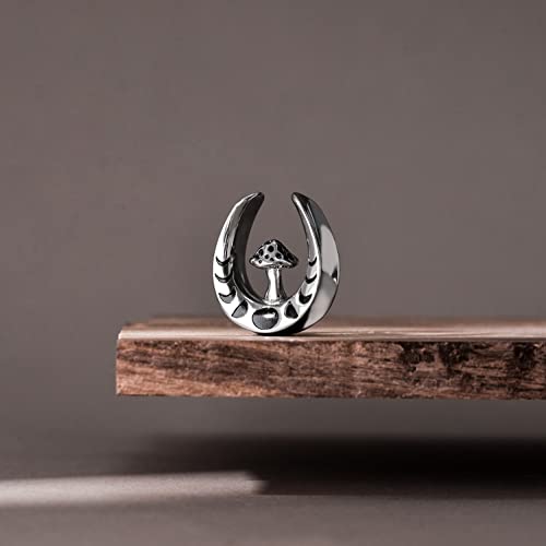 Erkuoo 2Pcs Mushroom Saddle Ear Gauges Plugs Surgical Steel Ear Tunnels Expander Stretchers Earrings Piercing Body Jewelry 0G(8Mm) #TOP2