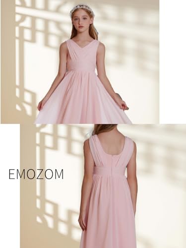 Chiffon Flower Girls Dresses V Neck Junior Bridesmaid Dress Girls Wedding Party Dress4