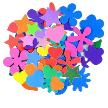 180 Pieces Foam Shape Stickers Self Adhesive Felt Shape for Kids Crafts Mini Arts and Crafts Foam Stickers Preschool Assorted Colors DIY Projects