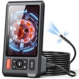 DEPSTECH Dreifach-Periskop-Inspektionskamera, Endoskopkamera mit 5-Zoll-IPS-Bildschirm mit Licht, 1080P Kanalkamera und 180°-Vibrationstaste, 5m IP67-Kabel,