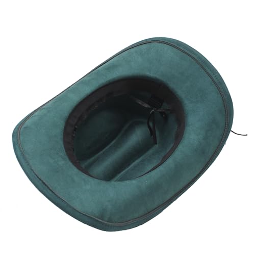 Image of Western Cowboy Hat for Women Men with Band Wide Brim Suede Cowboy Cowgirl Hat Western Style Hat