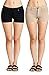 Emmalise Women's Summer Casual Stretchy Shorts - Black Khaki 2Pk, Medium