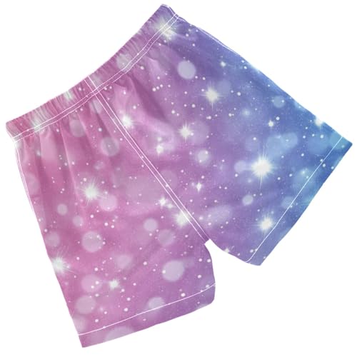 Pigsaly Boys Swim Trunks Purple Lavender Blue Gradient Flash Glitter Boys Board Shorts Swimsuit Swimwear Bathing Suit XS2