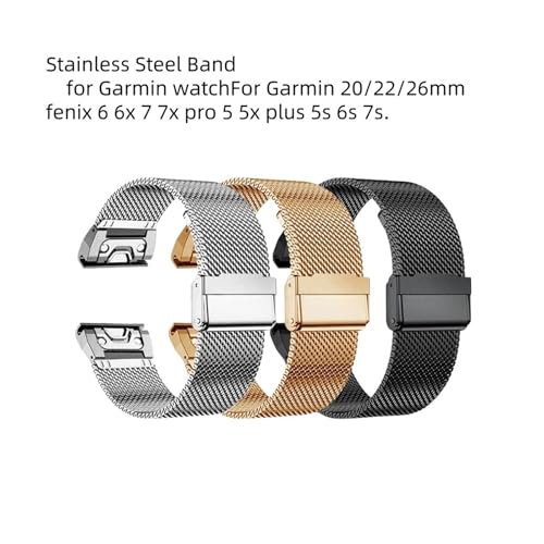 Bracelet Garmin Fenix acier inoxydable ajustable avec fermoir sécurisé - 2