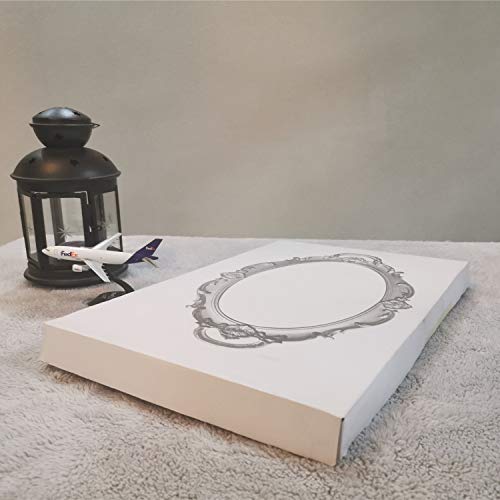 Hamphinee Oval Vintage Wall Mirror Tray, Dresser Organizer Tray, Decorative Perfume Mirror Tray, Serving Tray, 9.8"X 14.6", Silver #TOP3