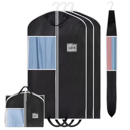 Wesnoy 3 Pack 43 Inch Heavy Duty Thickened Garment Bags for Travel and Storage