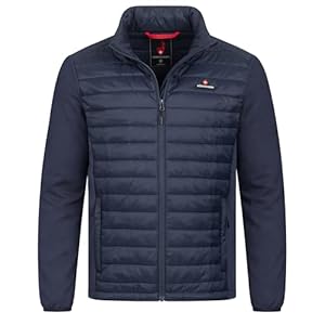 Höhenhorn Kaprun Veste hybride pour homme, veste matelassée, veste softshell, veste de sport, bleu foncé, L
