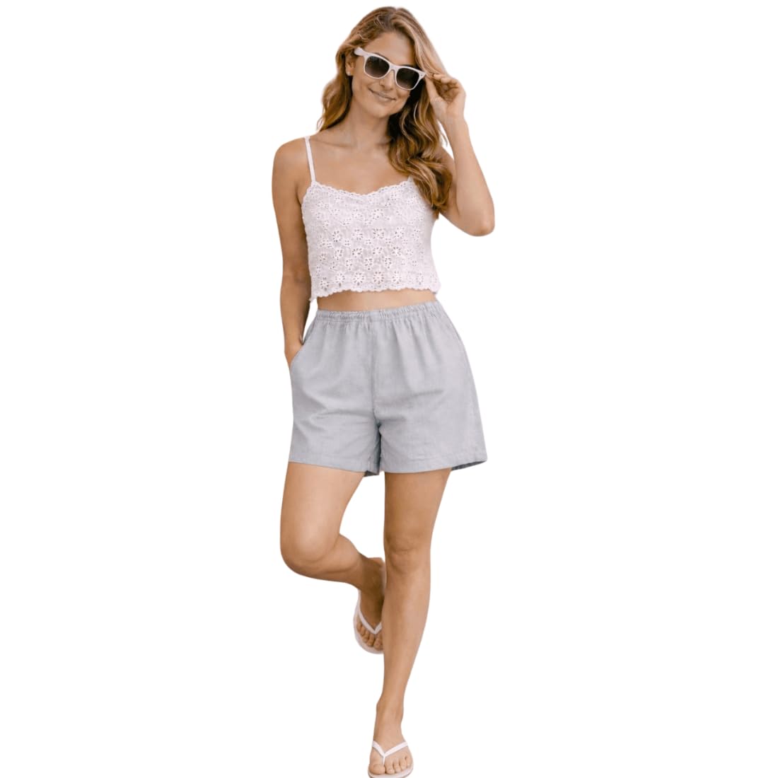 Women's Relaxed Fit Lounge Shorts, Ink Blue | Soft Breathable Cotton Satin Shorts with Elastic Waist (in, Alpha, XL, Regular, Grey)-image-31