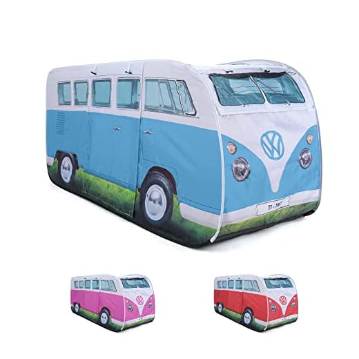 Board Masters VW Collection - Volkswagen Furgoneta Hippie Bus T1 Van Tienda de campaña Pop up para niños (Azul & Blanco)