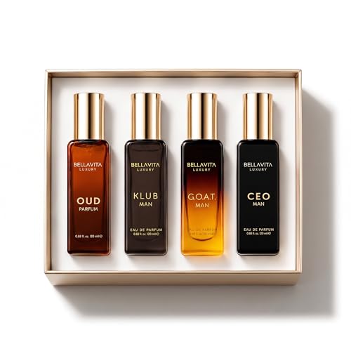 Bellavita Luxury Men's Perfume Gift Set with CEO Man, G.O.A.T., Klub, and Oud | 80ml | Perfume for...