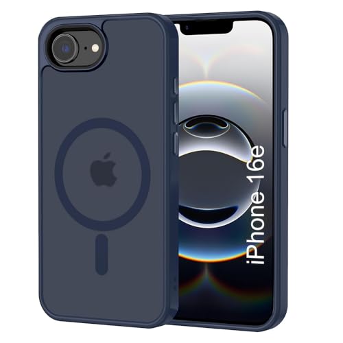 Image of iPhone 16e Magsafe Hard Back Case | Matte Design & 360 Protection | Military-Grade Apple iPhone 16e Cover | Strong Magnet Back - Blue