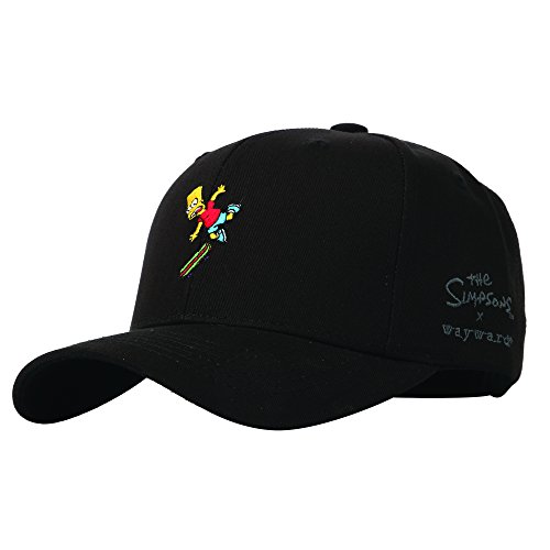 WITHMOONS Baseballmütze Mützen Caps Kappe The Simpsons Baseball Cap Bart Simpson Skateboard Hat HL1582 (Black)