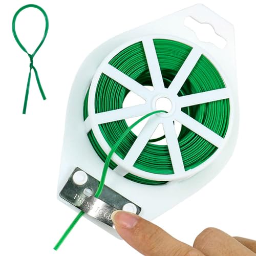 XNBTFK 100m Garden Wire, Plant Twist Ties Support Wire With Cutter, Plant Ties, Garden Ties, Garden Wire For Climbing Plants, Gardening Wire