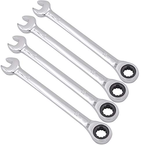 KINJOEK 4 PCS 10mm 12PT Ratchet Wrench, Metric Ratcheting