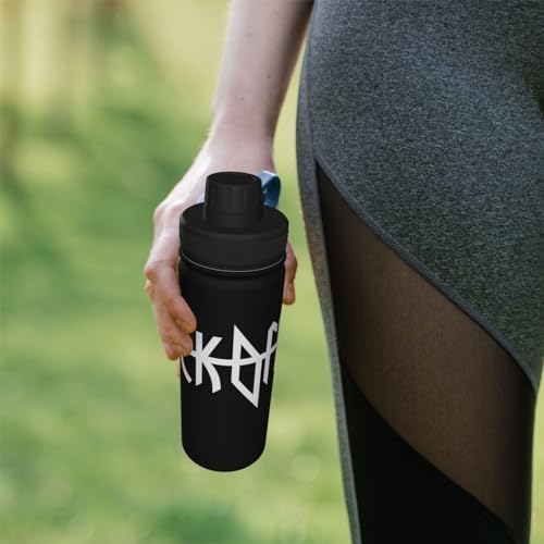 Miniatura 3 de Botella de agua deportiva aislada de acero inoxidable de 18 onzas, termo aislado de doble pared de fruta Fuck Off, frasco térmico