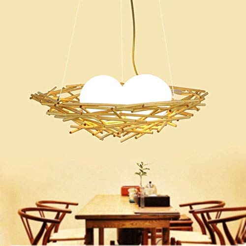 Lustre en bambou suspension rotin rétro lanterne salon D45CM