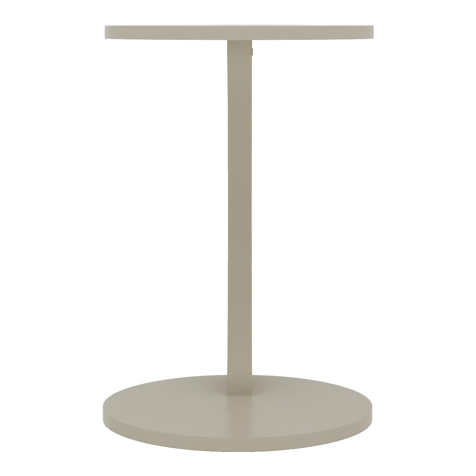 [en.casa] Mesa Auxiliar Holeby en Forma de C Mesa de Centro Redonda Mesita de Salón con 4 Ruedas Uso Versátil 56 x Ø 38 cm - Color Arenisca