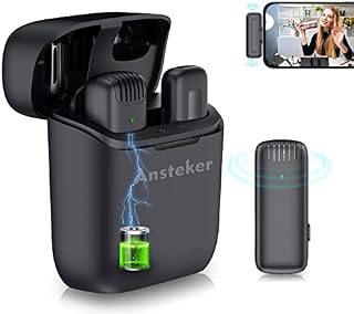 Wireless Lavalier Microphone for iPhone iPad, Wireless Clip-on Microphone for YouTube, TikTok, Facebook, Live Streaming Interview, Vloggers, Noise Reduction/No APP & Bluetooth Needed