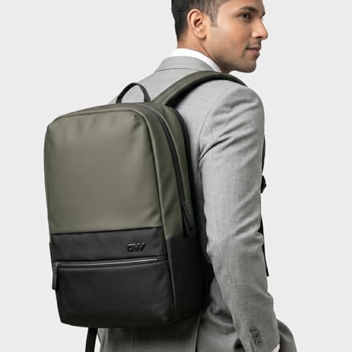 Image of OMW 35L Laptop Backpack for Men & Women | 5 Year Warranty | Fits 16 Inch Laptop |180 Flat Open Tech Compartment | MotionWeave Fabric & Vegan Leather | Travel Office & College Bag (TEXEL)