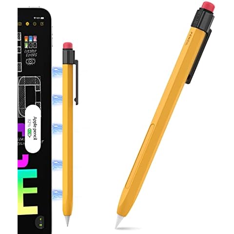 TRONWIN Apple Pencil Pro Case for Apple Pencil 2nd Generation Sleeve Silicone Cover Perfect Grip Skin Classic Design with Sturdy Clip Compatible with Apple Pencil 2nd gen (Classic) Cover
