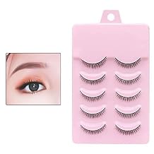 5Pair False Eyelashes 8mm Short Fake Mink Lashes Enlarge Eyes Natural Perfect Fitting Artificial Fiber Extensions Eye Lashes Fake Lashes, Womens Make Up Tools